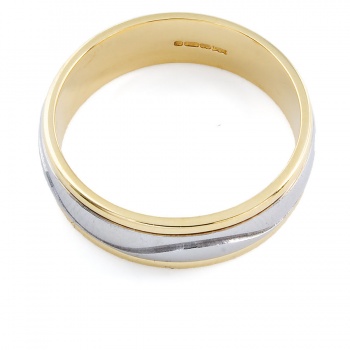 18ct gold 2 tone Wedding Ring size R